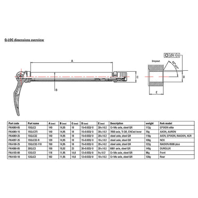 Suntour Q-Loc Suspension Fork Thru-Axle