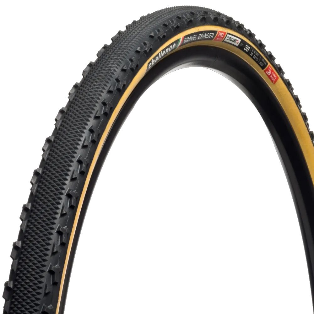 Challenge Gravel Grinder Pro Handmade Tubeless Tubular Gravel Tyre Tan  260tpi