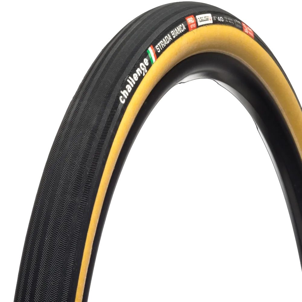 Challenge Strada Bianca Handmade Tubeless Tubular Gravel Tyre Tan 260tpi