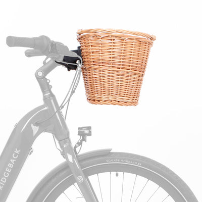 M Part Borough Oval Bike Wicker Basket With Handles And Quick Release Bracket