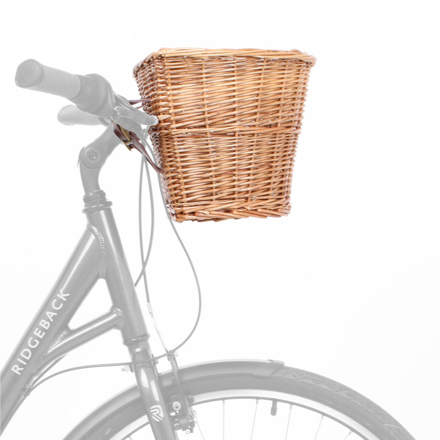 M Part D Shaped Wicker Bike Basket With Leather Straps