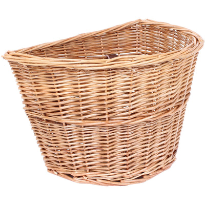 M Part D Shaped Wicker Bike Basket With Leather Straps