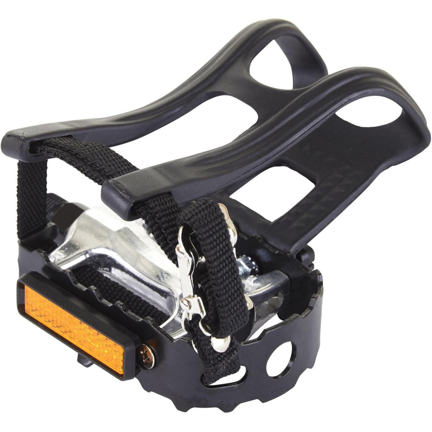 M Part Essential Alloy Bike Pedals plus Toe Clips and Straps 9/16